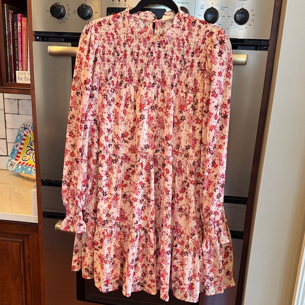 Entro Pink and Red Floral Dress, new w/o tags